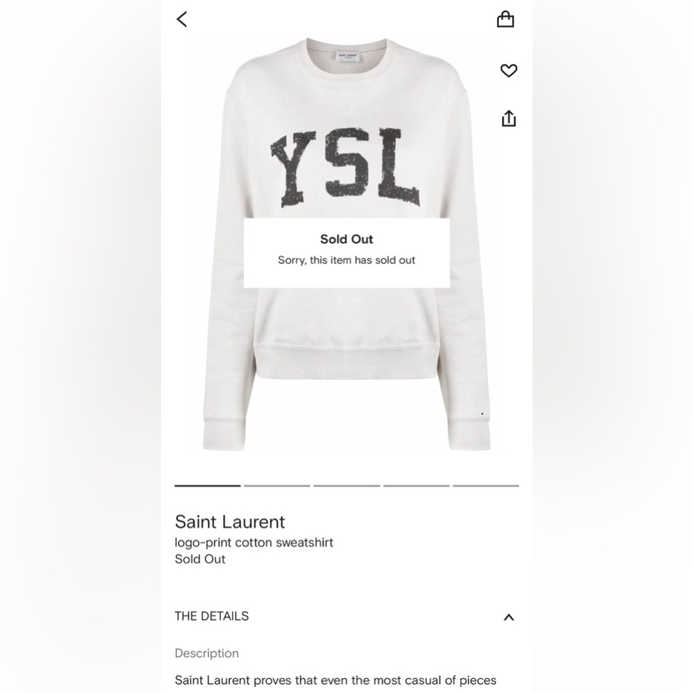 Saint Laurent Light Beige Logo Sweater size XS